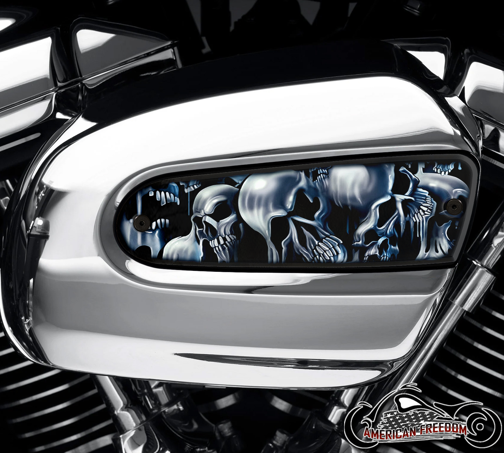 Harley Davidson Wedge Air Cleaner Insert - Melting Skulls
